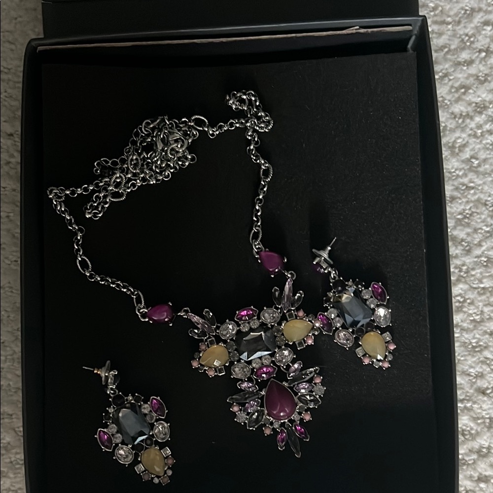 Elegant Silver and Purple Jewelry Set